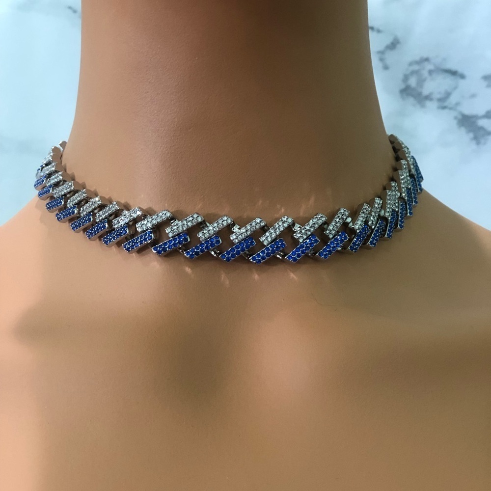Blue butterfly Cuban chain ,miami Cuban necklace - Picture 5 of 5